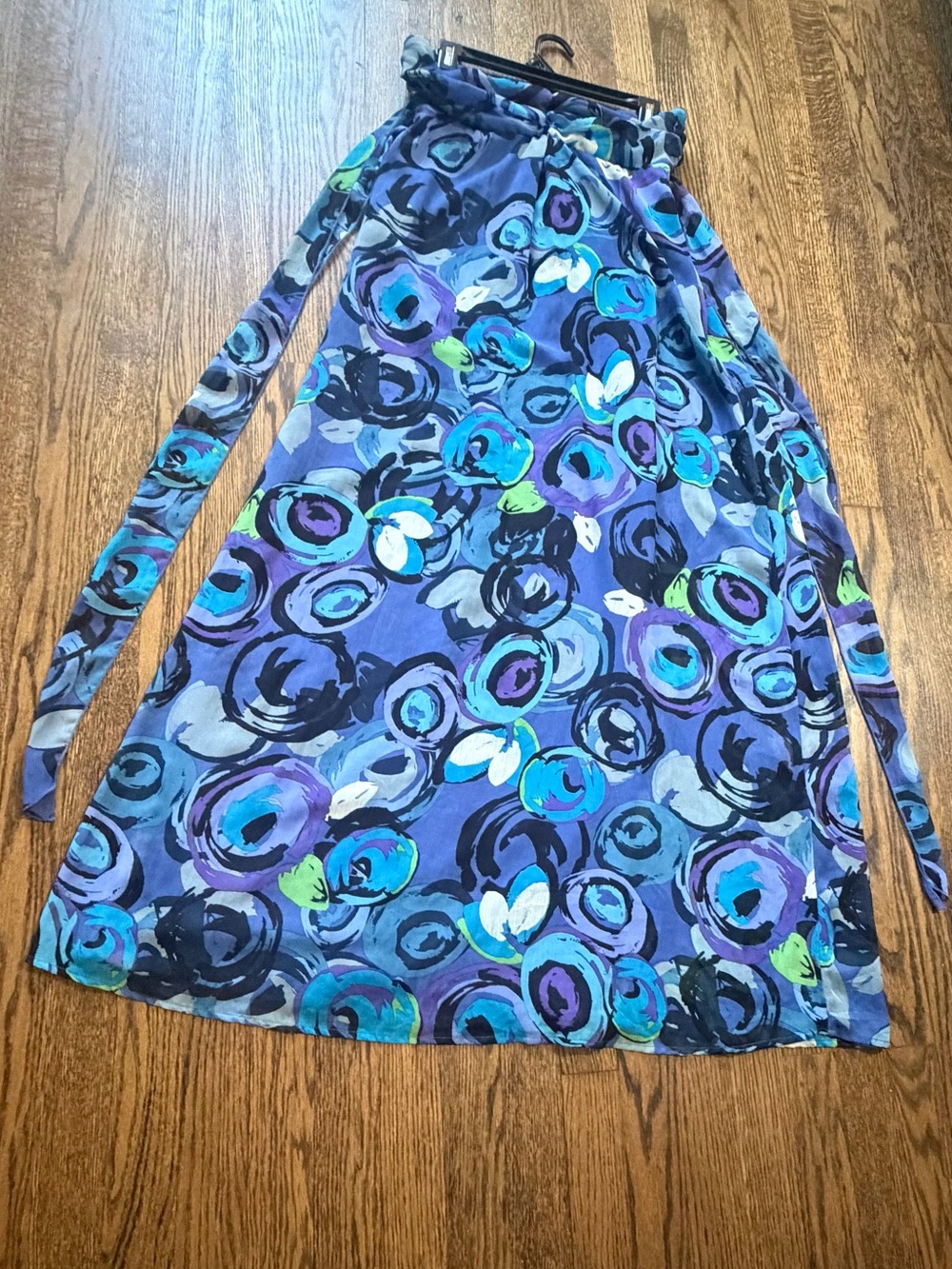 Xhilaration Purple and Blue Printed Maxi Skirt